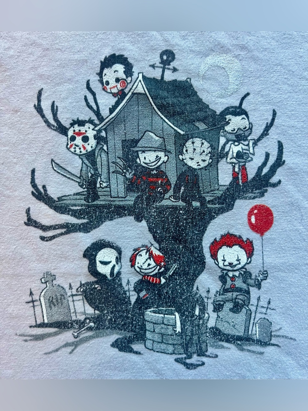 Kid’s Horror Characters Playing in Treehouse